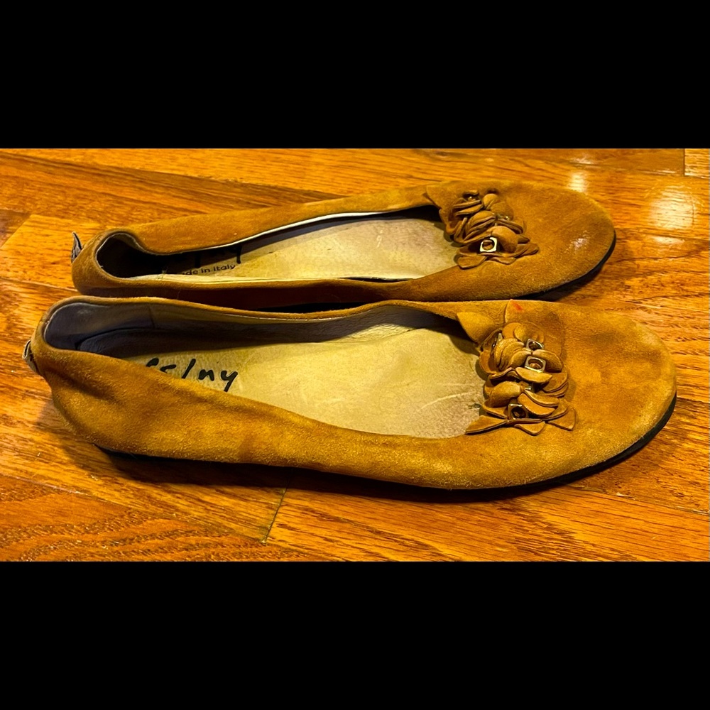 FSNY FS/NY brown tan suede ballet flats size 9.5